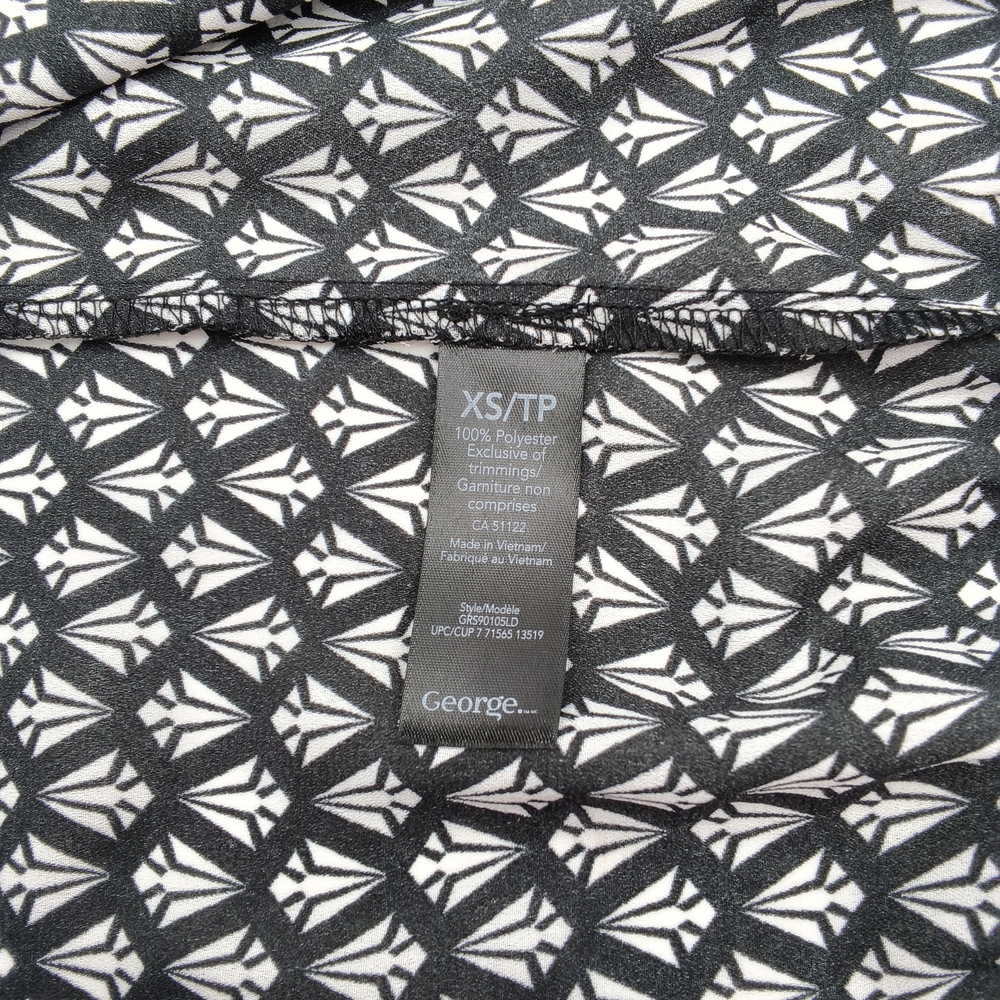 George Black and White Patterned Jacket Vintage 90's - Picture 6 of 9